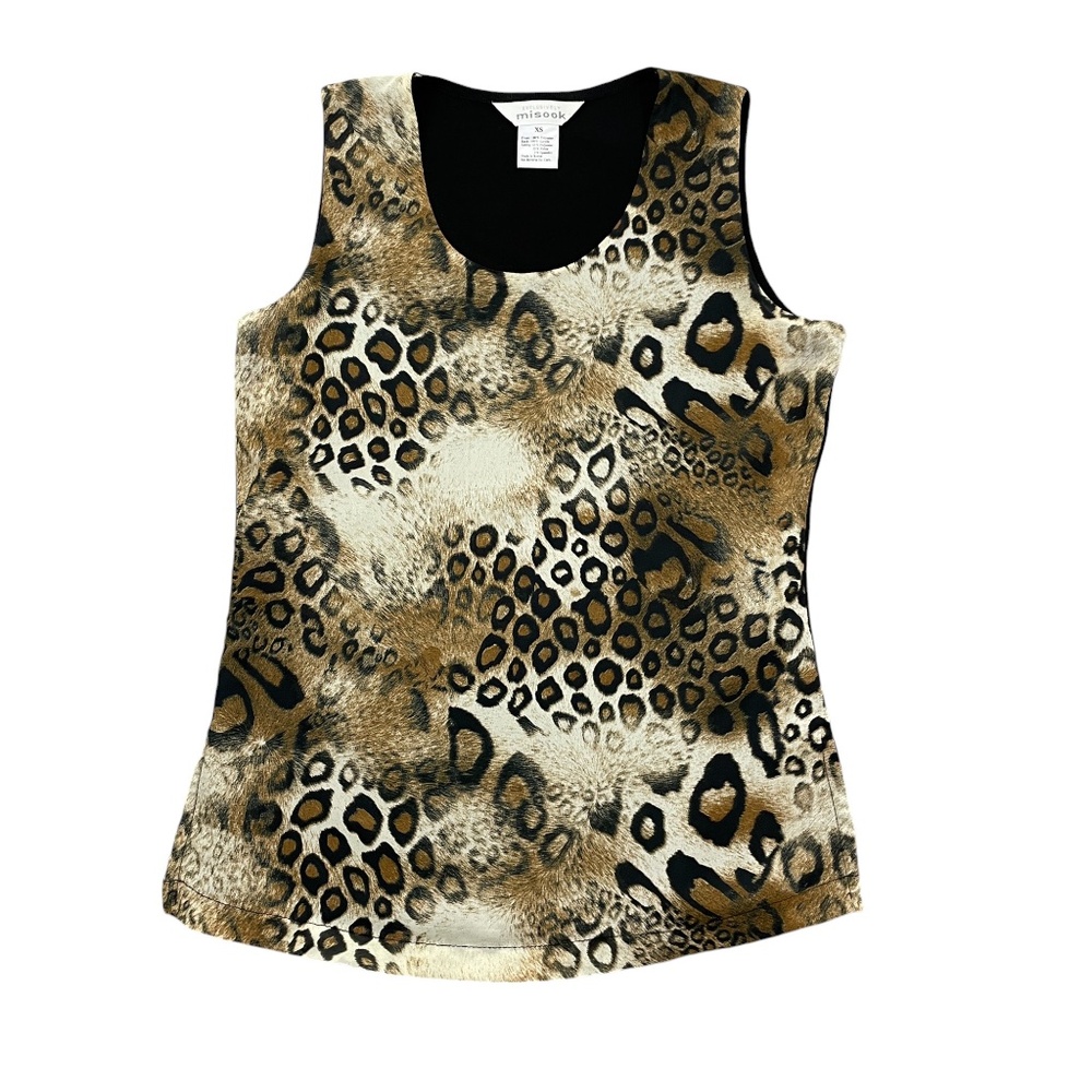 Misook Exclusively XS Animal‎ Print Sleeveless Top